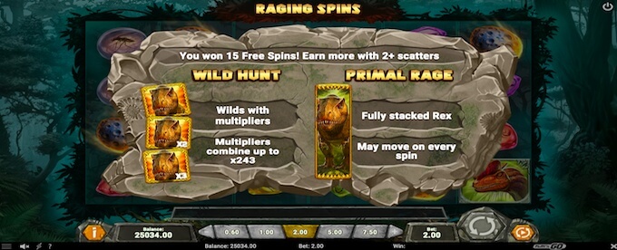 Raging Rex slot: free spins feature Raging Rex slot free spins